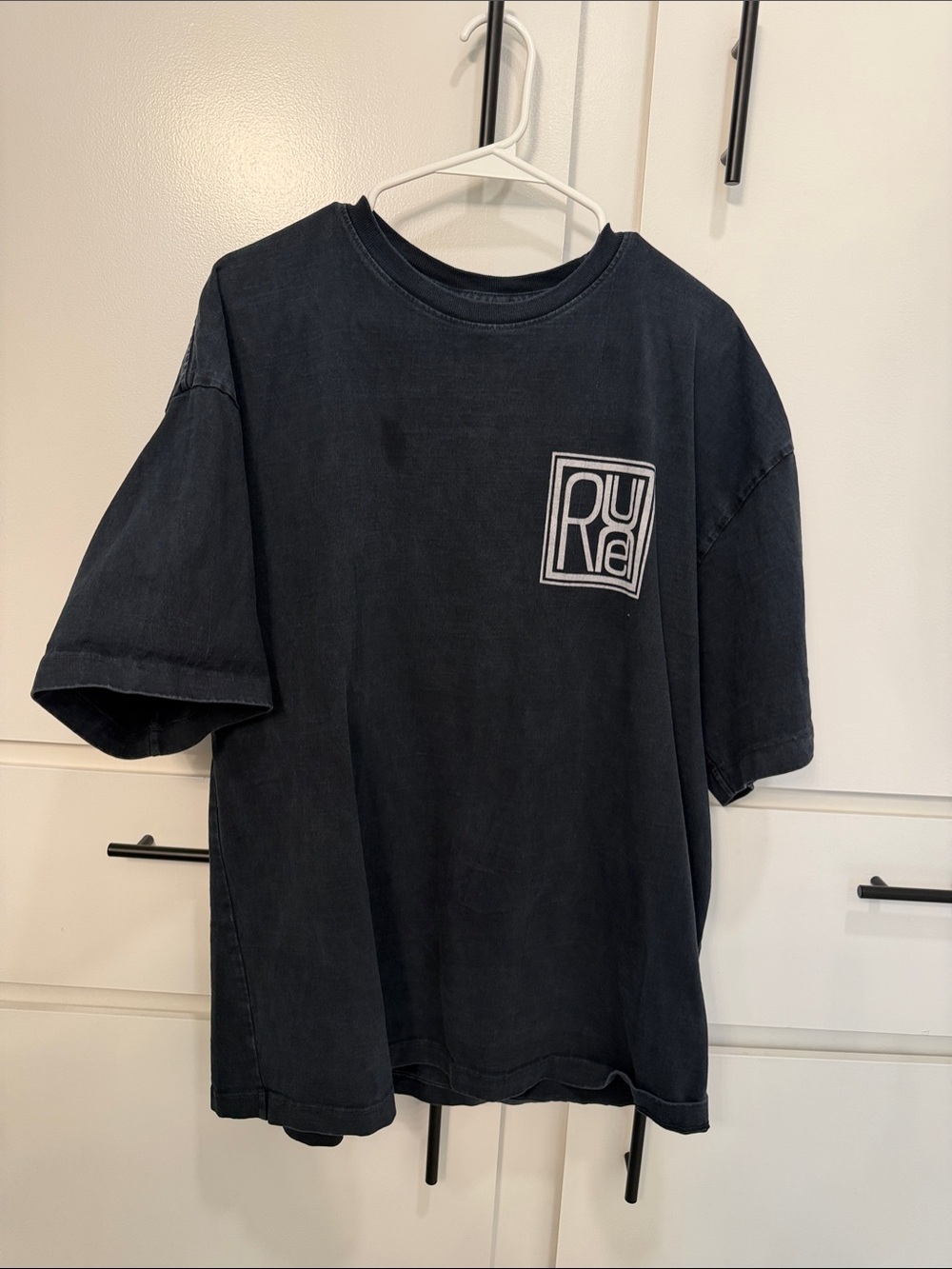 RHUDE Black Short-Sleeve Graphic Logo Tee